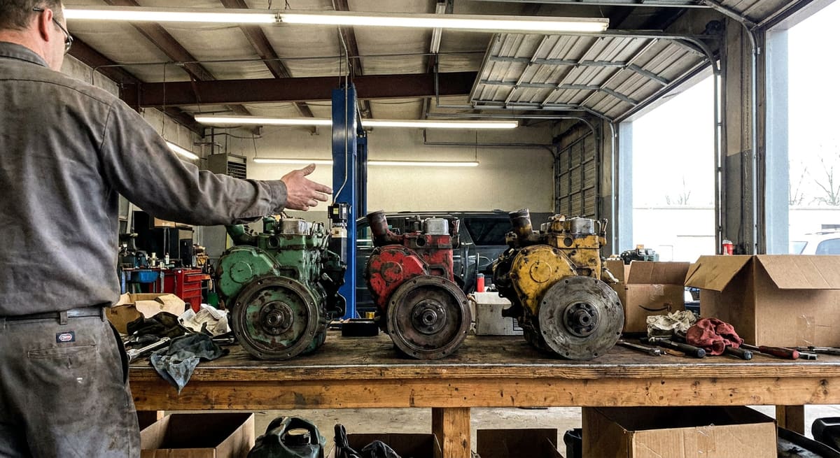 Diesel engine bay open for repair in Dallas-Fort Worth
